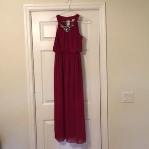 New burgundy wine color long dress 👗 MEDIUM
